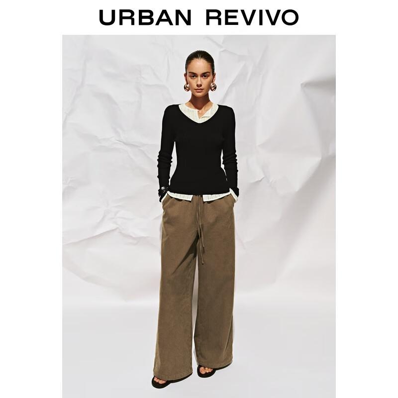 UR 2025 Fall Women s V-Neck Knit Sweater L