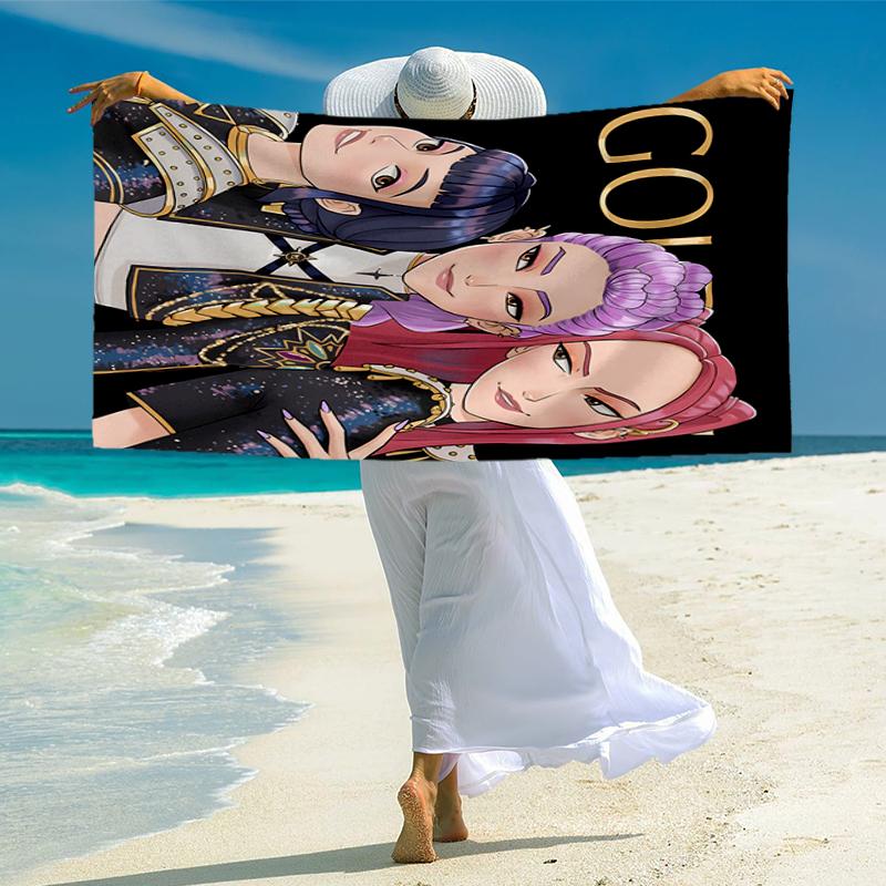 KPOP Hunter Fashion Beach Towel: Ideal for Summer Adventures Soft, absorbent and quick drying suitable for swimming and bathing
