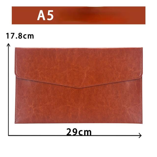 A6 A5 A4 Leather File Folder Data Package Document Bag Fashion Briefcase Data Contract Bill File Bag School Office Supplies