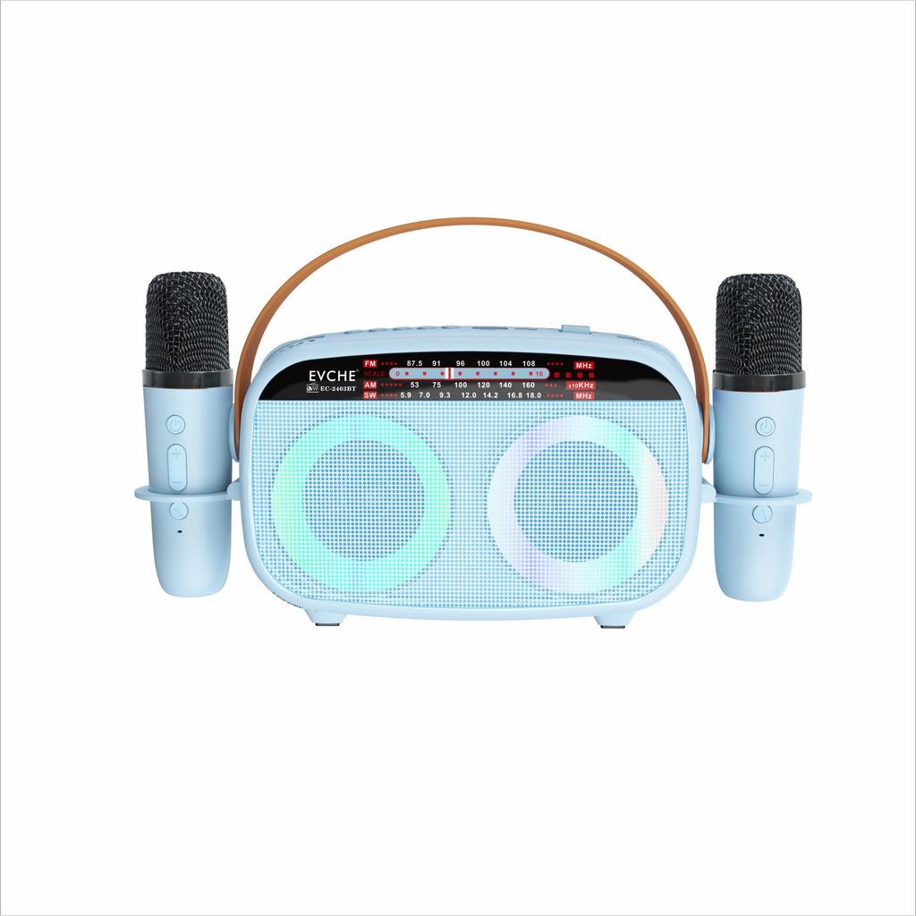 Portable Full-Band Bluetooth Speaker with Dual Microphones and K Song Feature