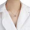 AG French Zircon & Diamond Heart Necklace - Mother-of-Pearl and Agate, Luxury Dog Design Clavicle Chain.