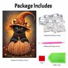 Halloween Pearl Painting Art Kit Black Cat with Pumpkin Handmade Diy Home Decorations