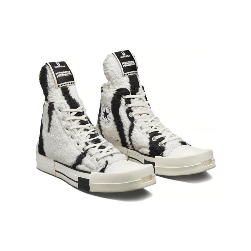 Converse Turbodrk Chuck Taylor All Star 70 Hi Rick Owens Drkshdw Sherpa Zebra Print White Black Unisex