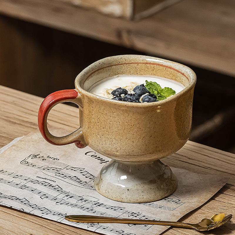 Retro Style Cup Ceramic Cup Coffee Cup Japanese Goblet Household Special Water Cup Mug Dessert Yogurt Cup