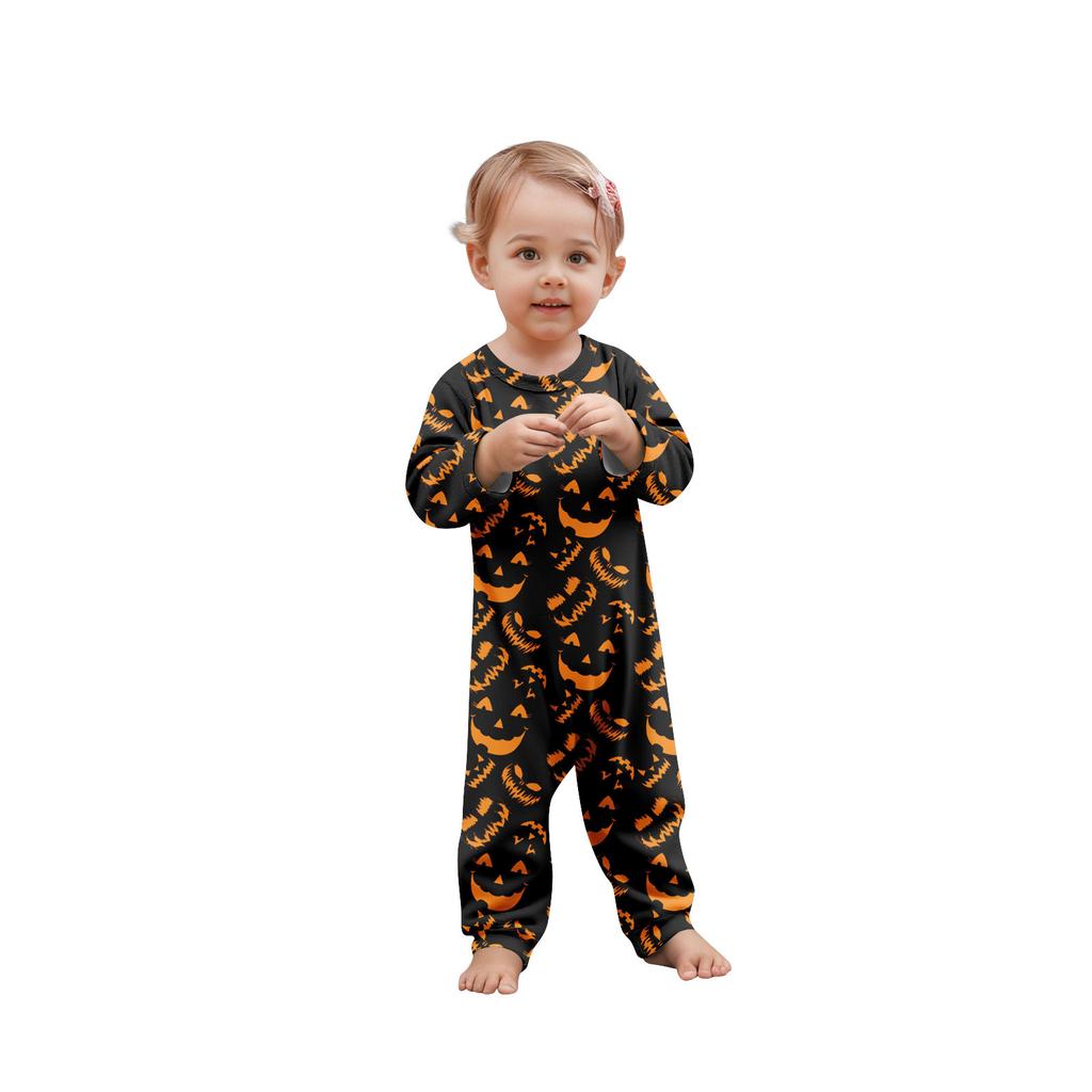 Print Cute Family Set Pajamas, Home Clothes, Family Set Short Sleeve Top Pants Set