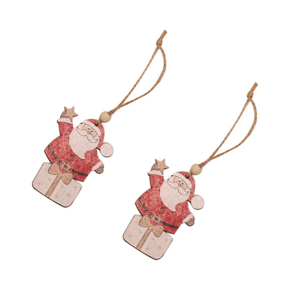 

Упаковка из 2 рождественских деревянных изделий, подвесных оконных рождественских елок, праздничных атмосфер для вечеринок, самодельных украшений для дома standing old man
