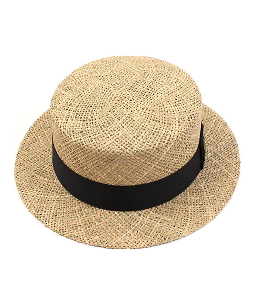 Yunibeosyeolkemiseuteuli Bau Flat Short Panama Hat Bk Raffia Hat