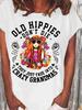 Women's Casual T-Shirt - 'Old Hippies Are Not Dead' White Tee