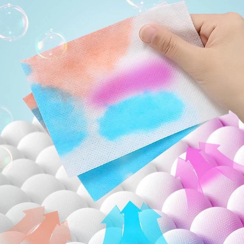 50/100/200 SZT. Chłonne Papierowe Tableтки do Prania Zapobiegające Farbowaniu Do Pralki Czyste Ubrania Arkusze Wyłapujące Kolor