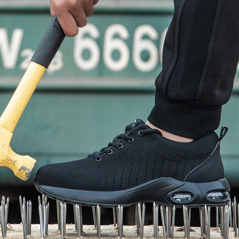Summer Air Cushion Work Safety Shoes For Men Women Breathable Work Sneakers Steel Toe Shoes Anti-puncture Safety Protective Shoe