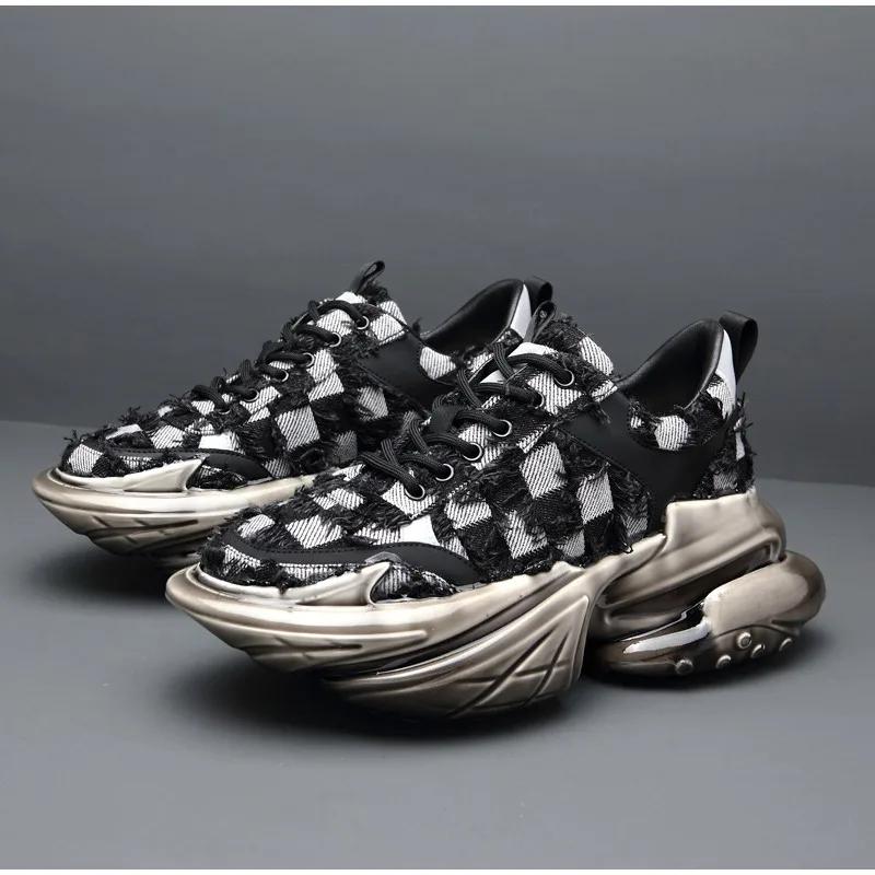 fashion Fashion Platform Sneakers Men Casual Shoes Breathable Male Footwear Lace Up Walking Shoe Sport Running Sneaker Thick Soled Shoes
