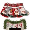 4pcs 3D Doll Christmas Stockings Set Cute Santa Claus, Snowman, Deer, Bear Design Gift Bag Candy Socks Christmas Decorations