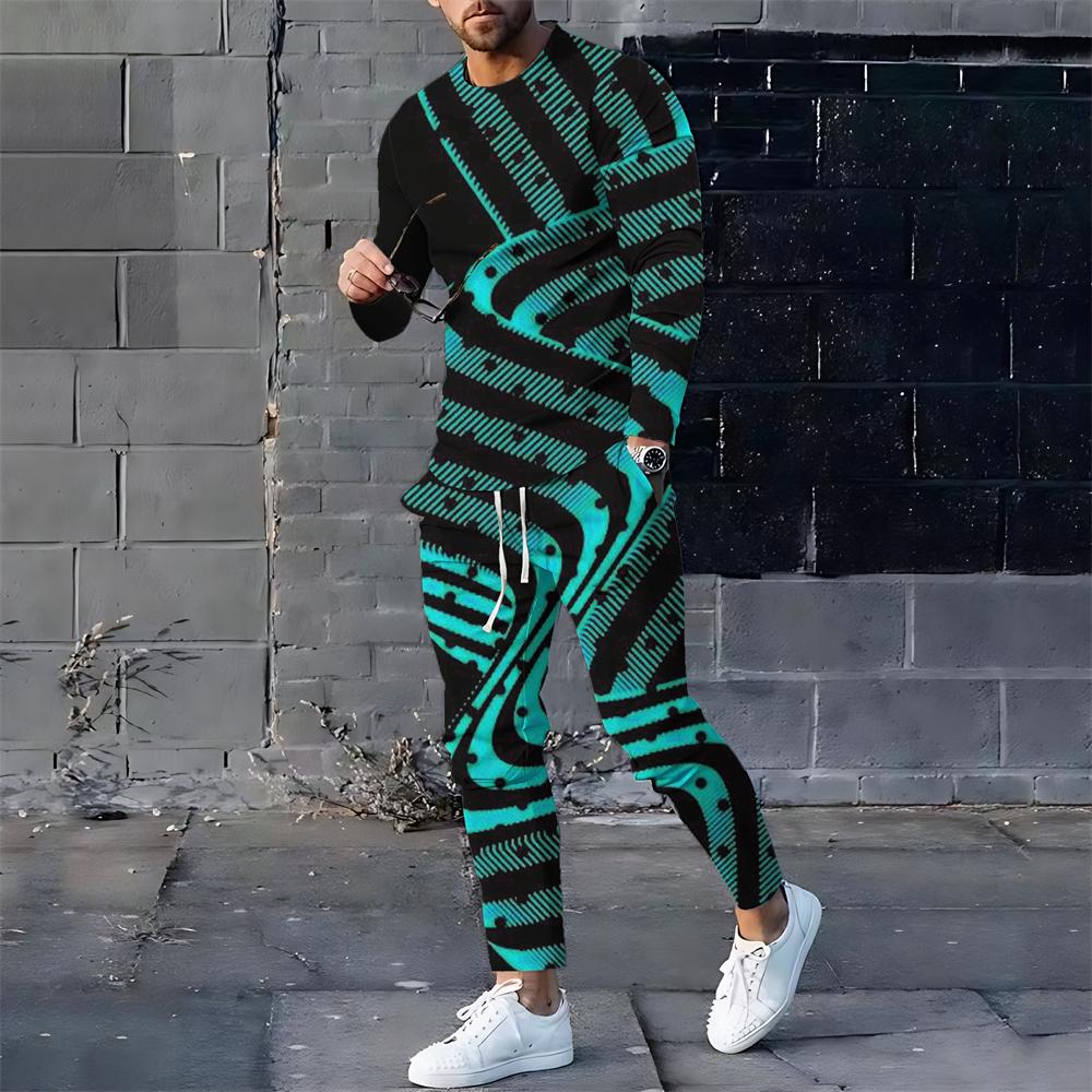 

Мужские спортивные костюмы с 3D-принтом, мужские свободные футболки с длинным рукавом, брюки, спортивный костюм, модные повседневные уличные топы, комплекты из 2 предметов 3XL