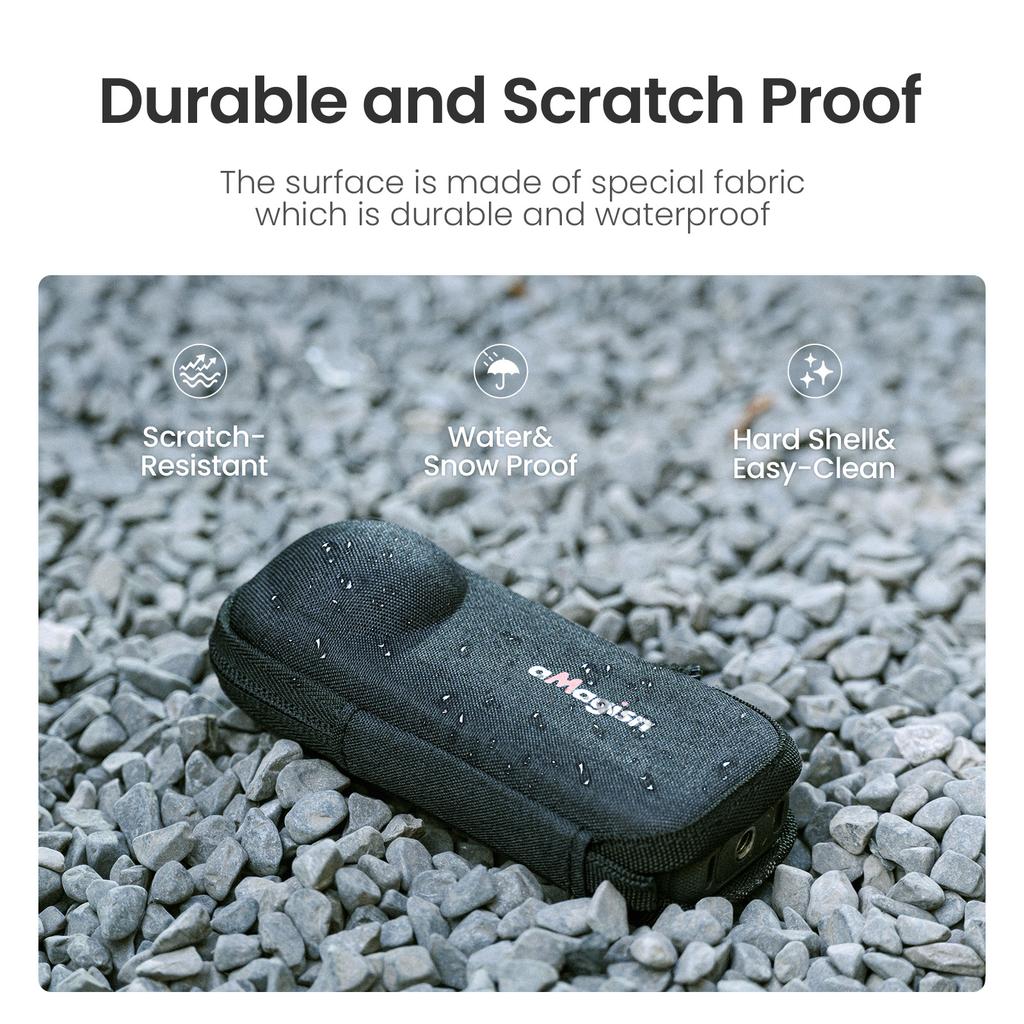 AMAGISN For Insta360 X5 Camera Protective Case Fleece Lined EVA Shell Storage Bag