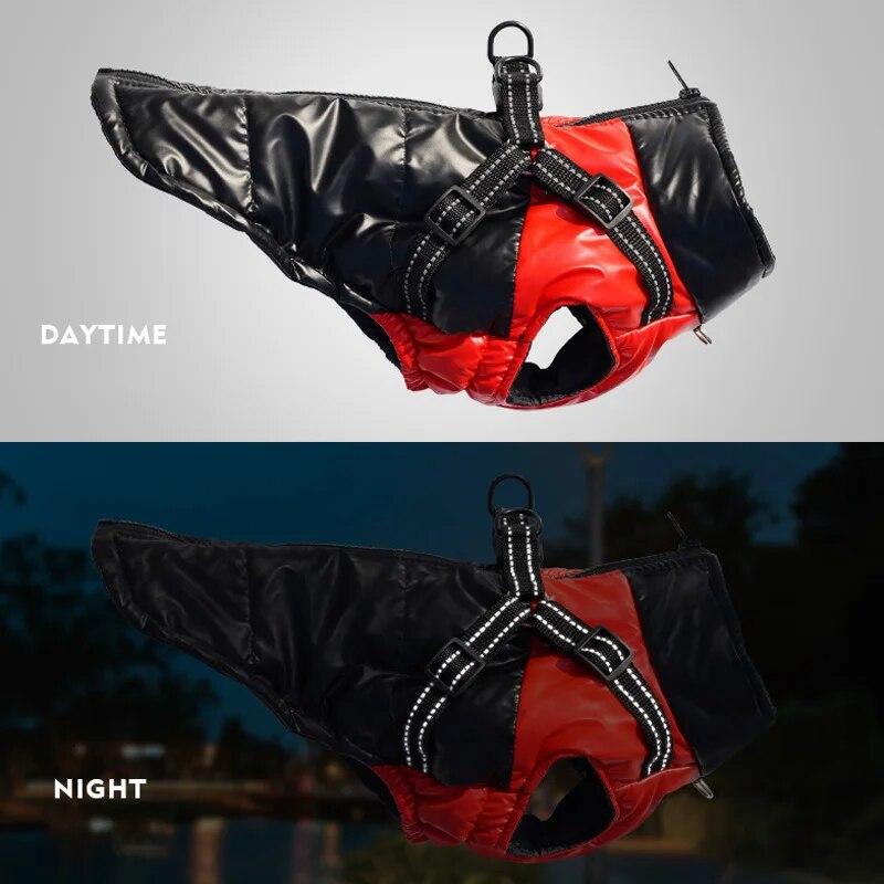 Pet Dog Jacket with Harness Waterproof Cotton Dog Coat for Small Medium Dogs Warm Thicken Windproof Dog Clothes French Bulldog Chihuahua Costume