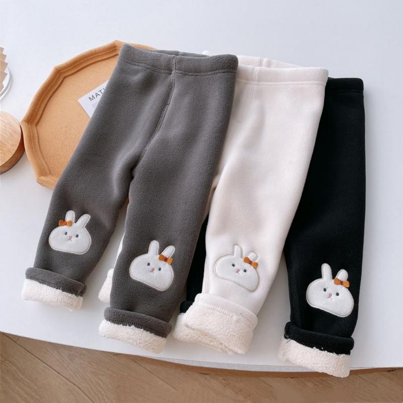 Girls Pants New Winter Lamb Fleece Leggings for Kids Thicken Children Trousers Plus Velvet Toddler Sweatpants Baby Tights