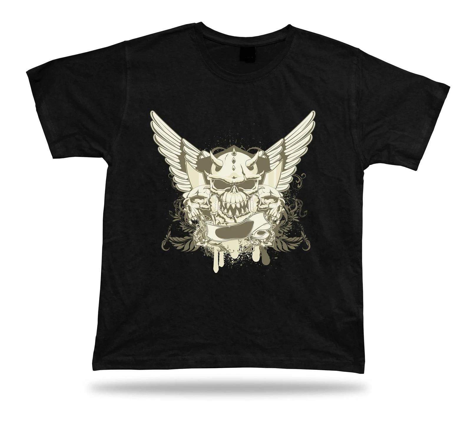 Skull Monster with horns frik T-shirt Tee special shirt gift textile best sale 4XL