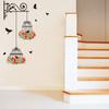 Colorful Flower Birdcage Flying Birds Wall Sticker Creative Home Decor Decals