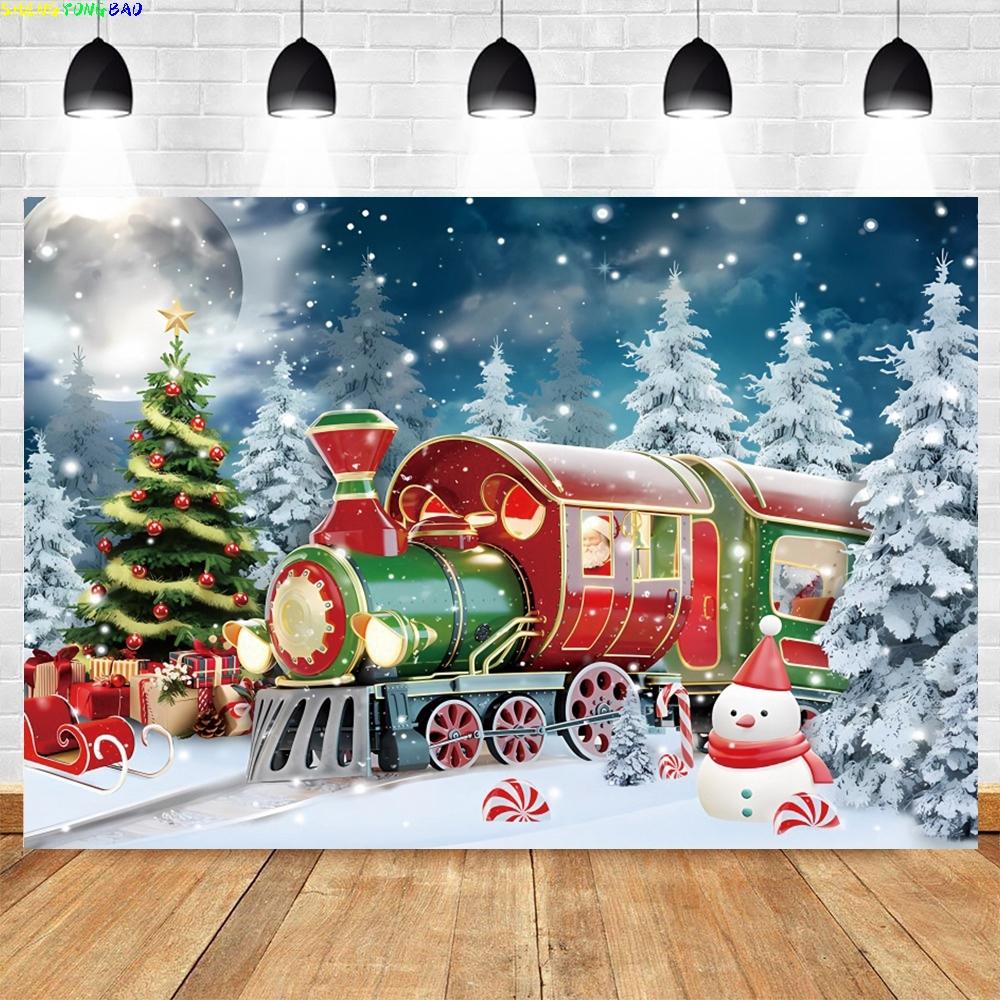Christmas Backdrop for Photography Xmas Tree Winter Snow Forest Snowflake Natural Scene Baby Portrait Photo Background Studio