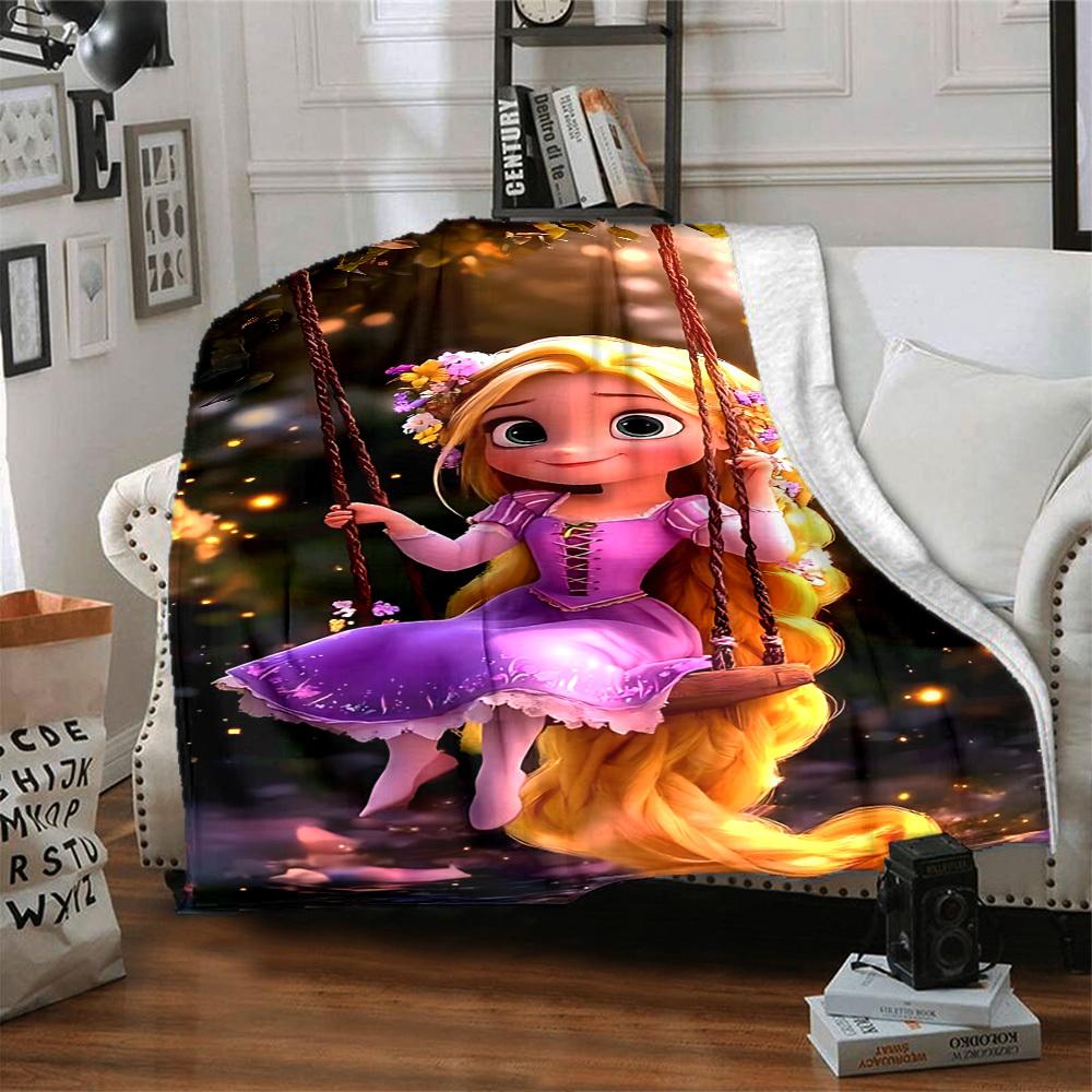 1pc Rapunzel Name Blanket Lightweight Flannel Throw for Sofa Bed Travel Camping Livingroom Office Couch Chair