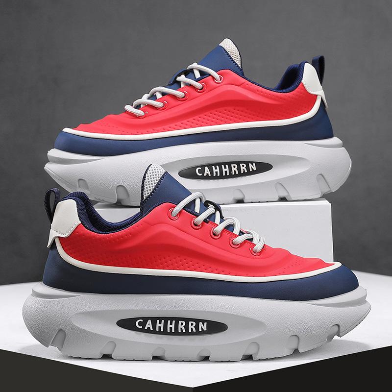 Autumn new men's leather platform dad shoes lightweight and comfortable casual sports shoes fashion men's shoes