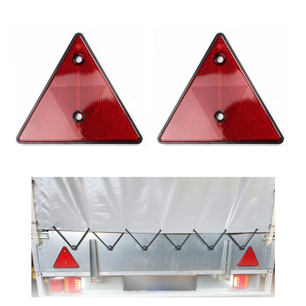 Red Trailer Triangular Reflector Reflective Triangles for Gate Posts Bus Carav 1