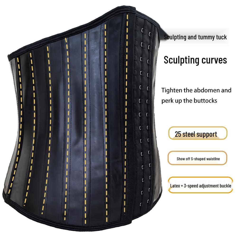 

Otuo Corset Waist Trainer: 25 Steel Bones, Latex Tummy Control, Body Shaping Slimming Belt. 6XL чёрный