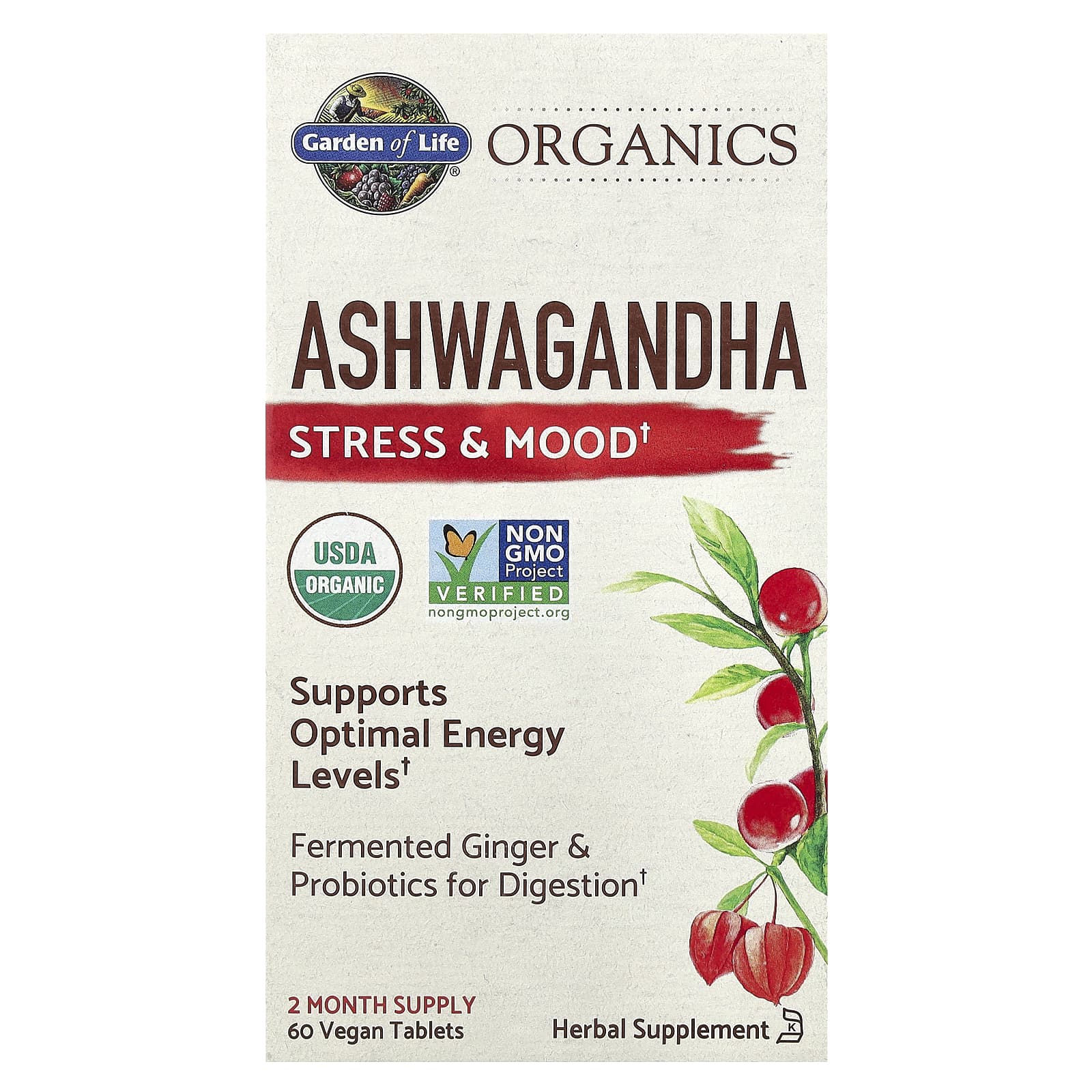 

Mykind Organic, Ashwagandha, Stress & Mood, Veggie Tablets, 60 Tablets