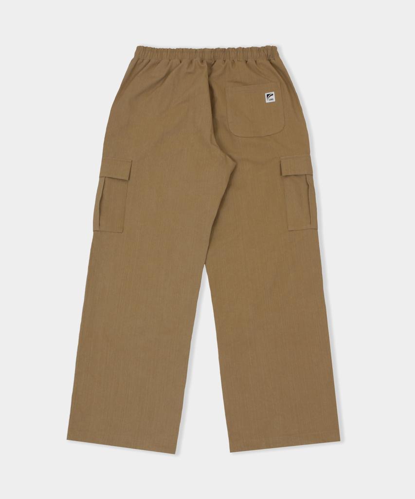 CAMEL WORK Slub Cotton Cargo Pants (Beige)