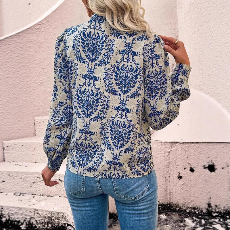 Women's Autumn Printed Vacation Casual Long Sleeve Shirt Tops