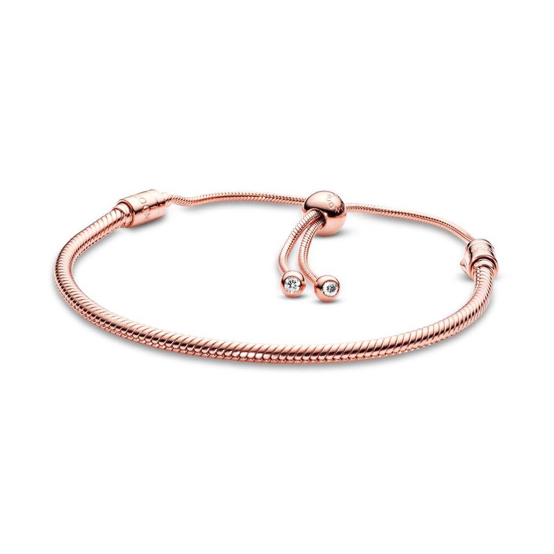 Pandora Rose Gold Moments Sliding Snake Chain Bracelet Women Bracelet 587125CZ-2 Box