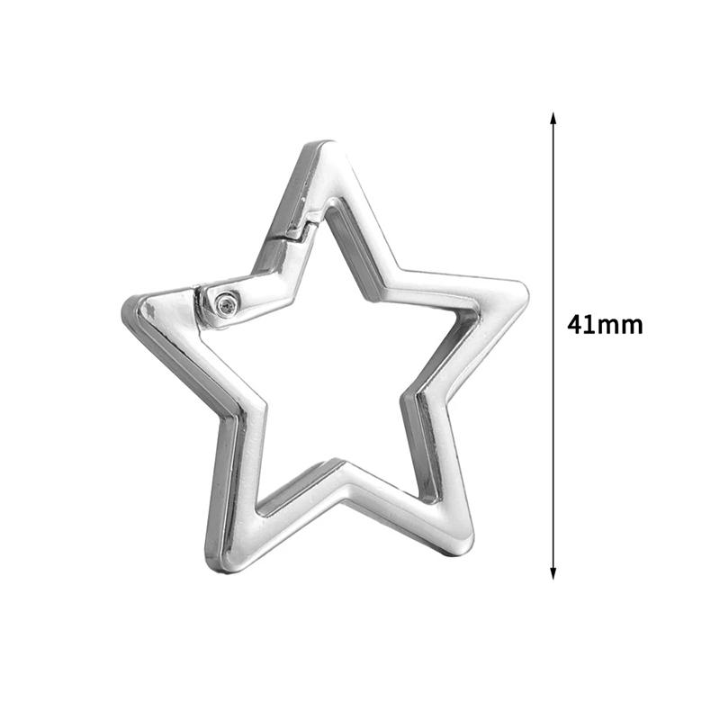 

Hollow Star Shaped Spring Clasp Metal Carabiner Keychain Bag Clip Hook Dog Chain Buckle Connector Diy Jewelry Making Accessories
