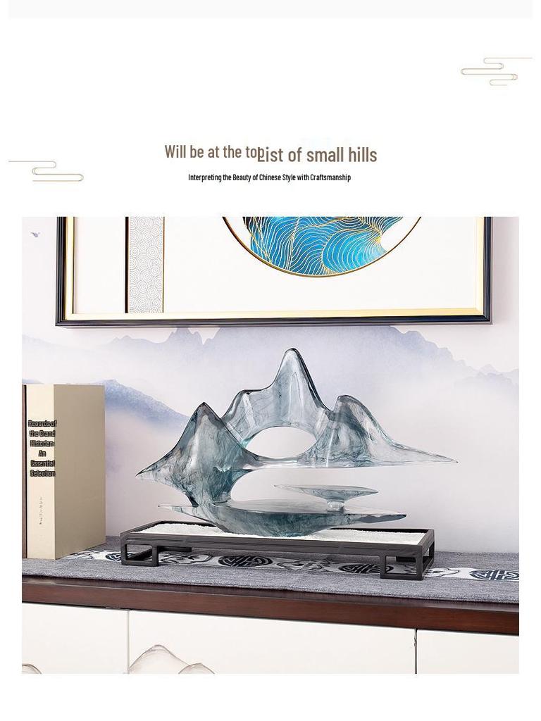 Cloud Mountain Resin Landscape: Artistic Living Room & TV Cabinet Decoration