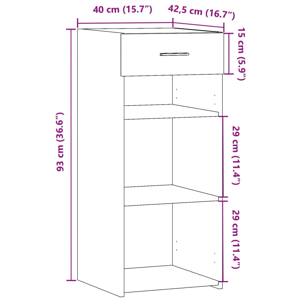 Sideboard Sonoma Oak 40 x 42.5 x 93 cm Particleboard