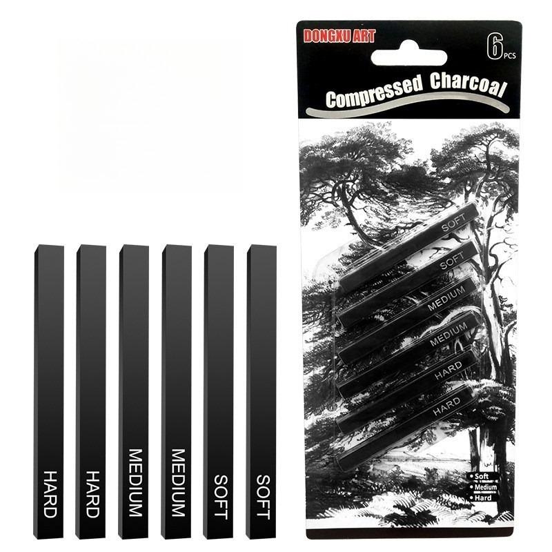 

6pcs Sketch Carbon Square Strip Set Water Soluble Color Charcoal Bars Art Painting Details Coloring Graffiti Stick Art Supplies 6pcs set-01