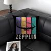 L-Led Zeppelinn Band Cushion Cover Natural Linen Organic Fabric Double-Sided Printing Sofa Home Decor Gift Pillow Case