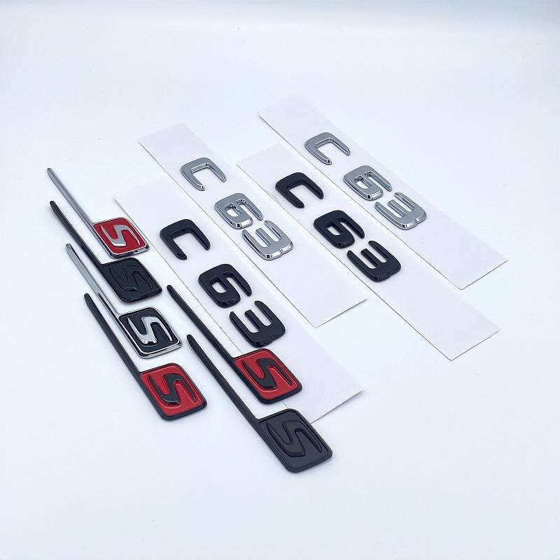 3D Matte Black Letters V8 Biturbo 4matic Emblém pro Mercedes Benz AMG C63 C63S Coupe Blatník kufru Typový štítek s logem