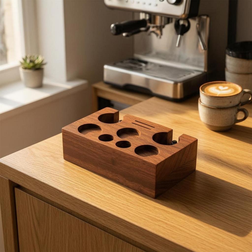 Espresso Pressing Station Base Multifunction Wooden Stand 5153 Mm Wood Coffee
