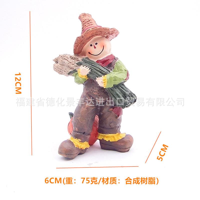 

New Thanksgiving Dwarfs Scarecrow Resin Crafts Ornaments, Elf Miniature Landscape Decorations