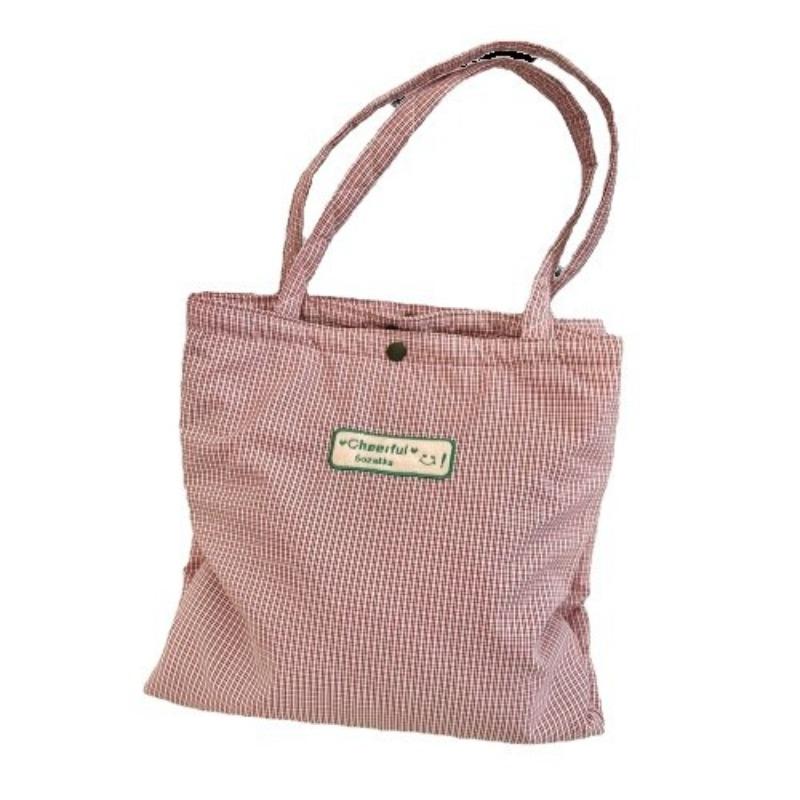 101 Lazy style plaid double pocket shoulder bag autumn new light casual class commuter bag