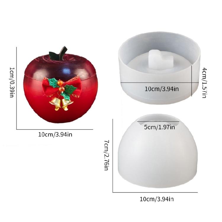 Fruit Jar with Lid Silicone Mold Christmas Jewelry Storage Box Plaster Molds DIY