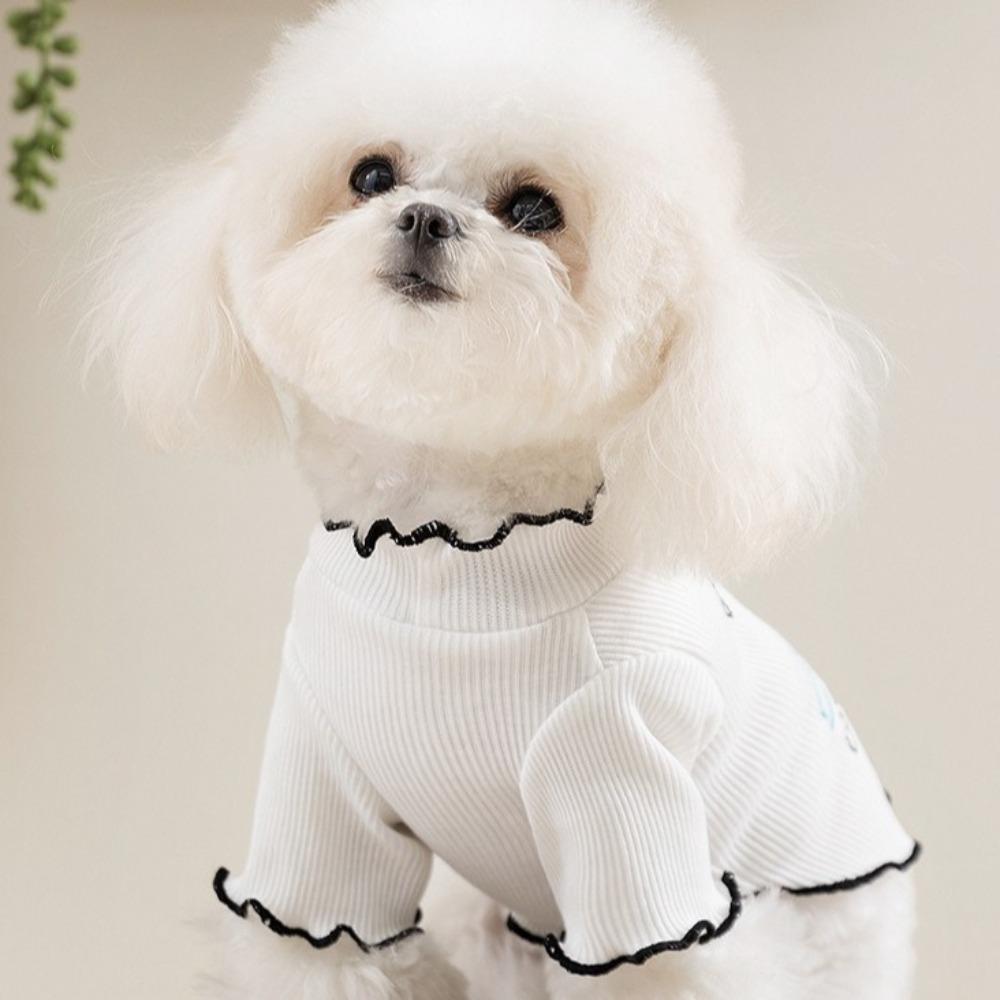 Breathable Dog Shirt Letter Embroidery Dog Base Coat Casual Wear Dog Sweatshirt Spring Summer