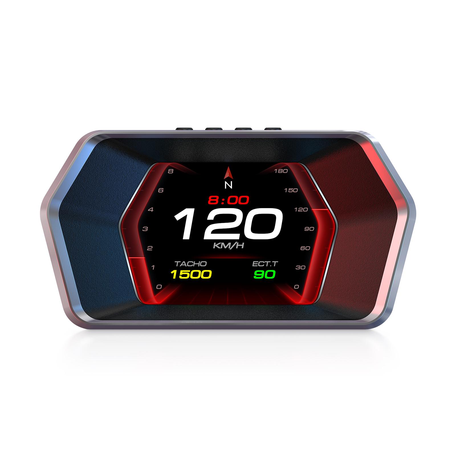 

Автомобильный GPS+OBD для HUD Автомобильная электроника Цифровой проекционный дисплей LED Двойная система Умный датчик с предупреждением о превышении скорости Температура воды Обороты двигателя Аварийный сигнал