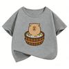 Kawaii Capybara Design TShirt Printed T Shirt Girls Summer Clothes Short Sleeve Tops TShirts Cute Girls Clothing