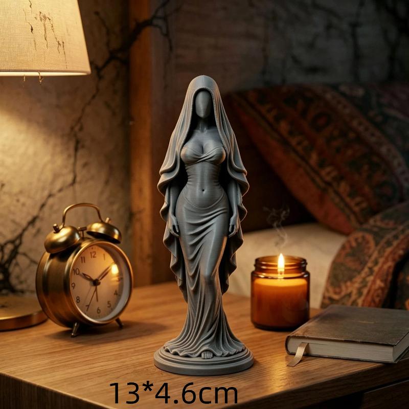 3D-gedruckte Schutzengel-Figur Weißgold Betende Religiöse Statue für Garten Fensterbank Dekoration Einweihungsgeschenk