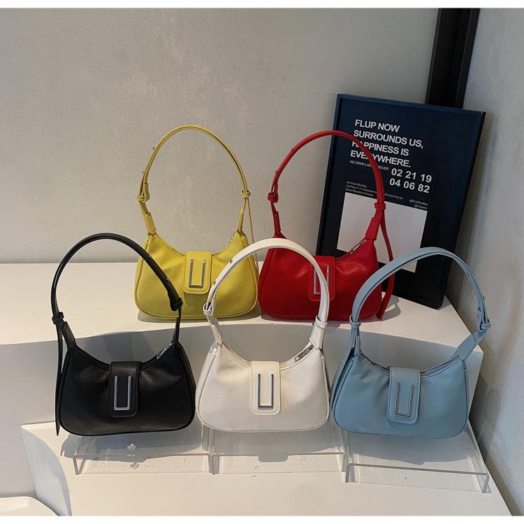 Fashion Solid Women's Shoulder Bag Artificial Leather Square Underarm Bags Ladies Handbags For Daily Used and Gift