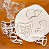 Halloween Skull Brain Organs Cookie Cutters Plastic 3D Cartoon Pressable Biscuit Stamp Chocolate Mold Cake Decorating Tools