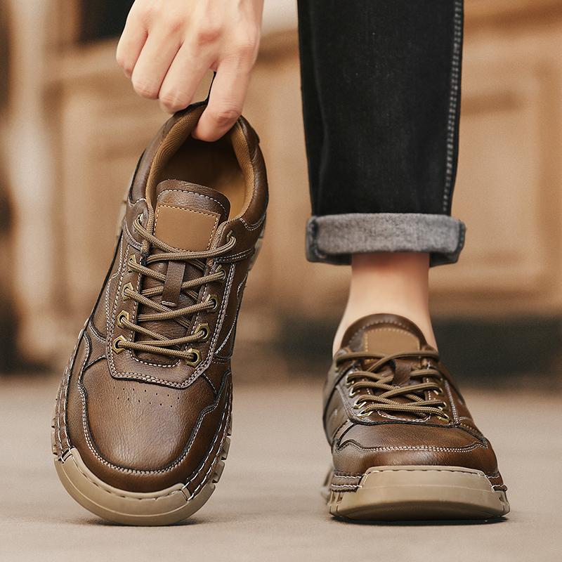 Prodyšné Retro Kožené Outdoorové Boty Měkké Pohodlné Odolné proti Opotřebení Pánské Designové Boty Tenisky Nové Pánské Ležérní Boty Vysoká Kvalita