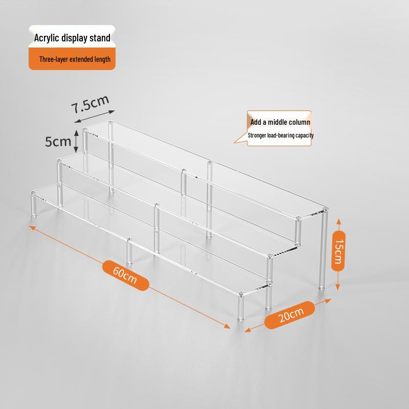 Acrylic Tiered Display Stand for Figurines and Blind Box Dolls - Transparent Home Organizer