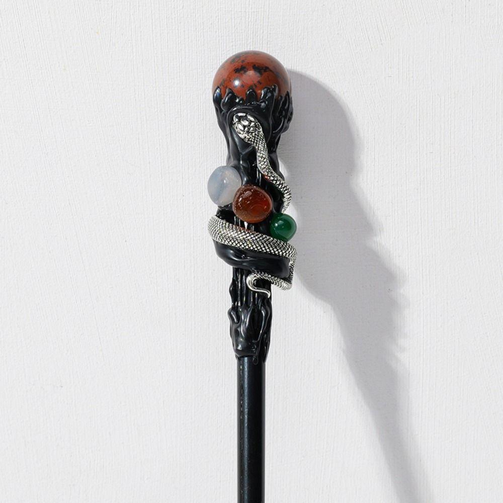 Witch Natural Crystal Magic Wand Handcrafted Magic Cane Party Props Crystal Magic Wand  Game Prop